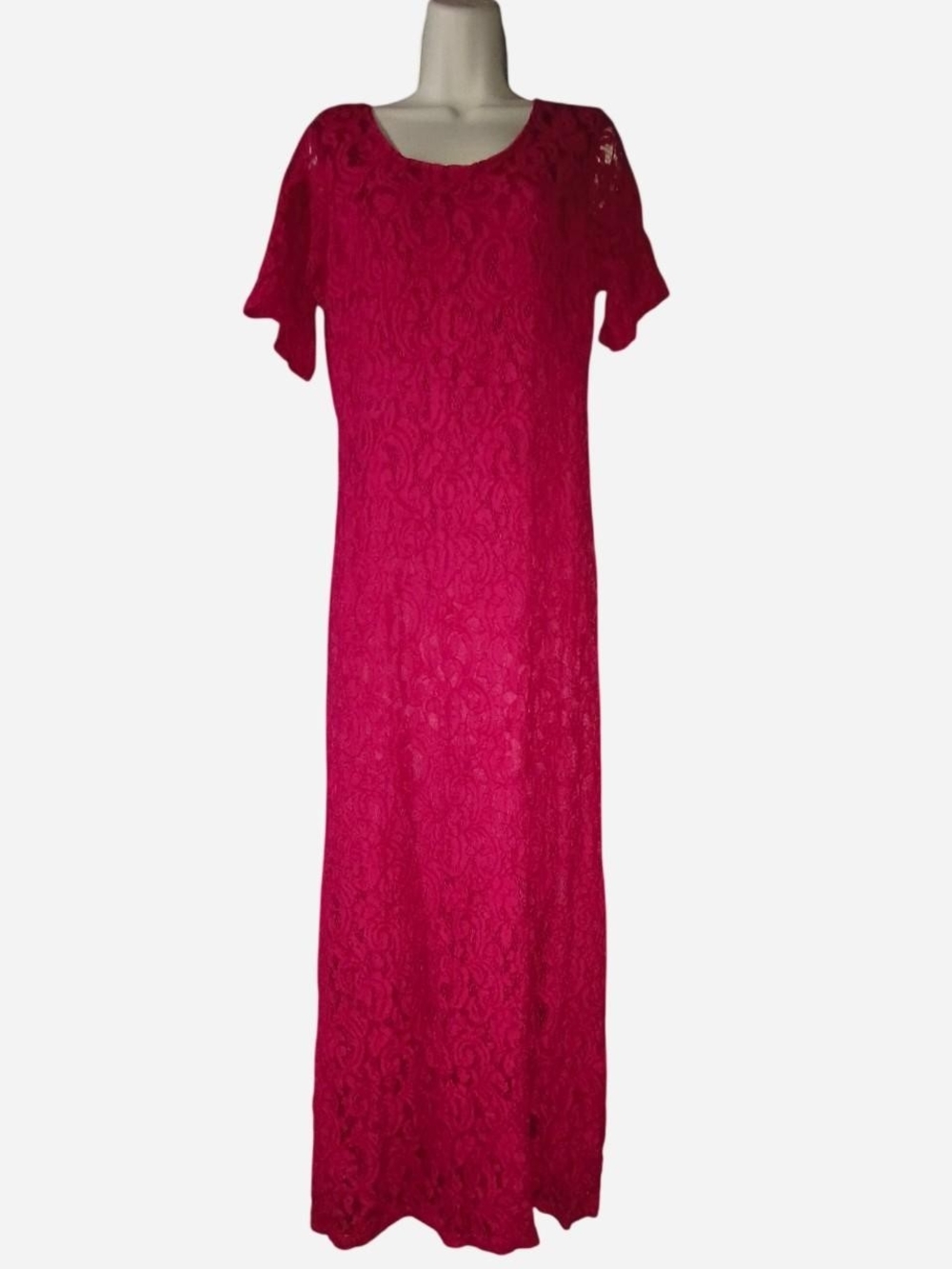 Club L London Fuchsia Lace Maxi Dress